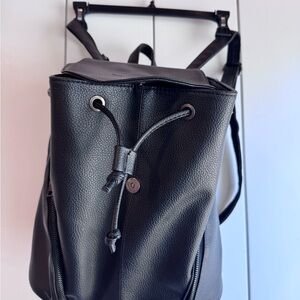 Black Leather Backpack